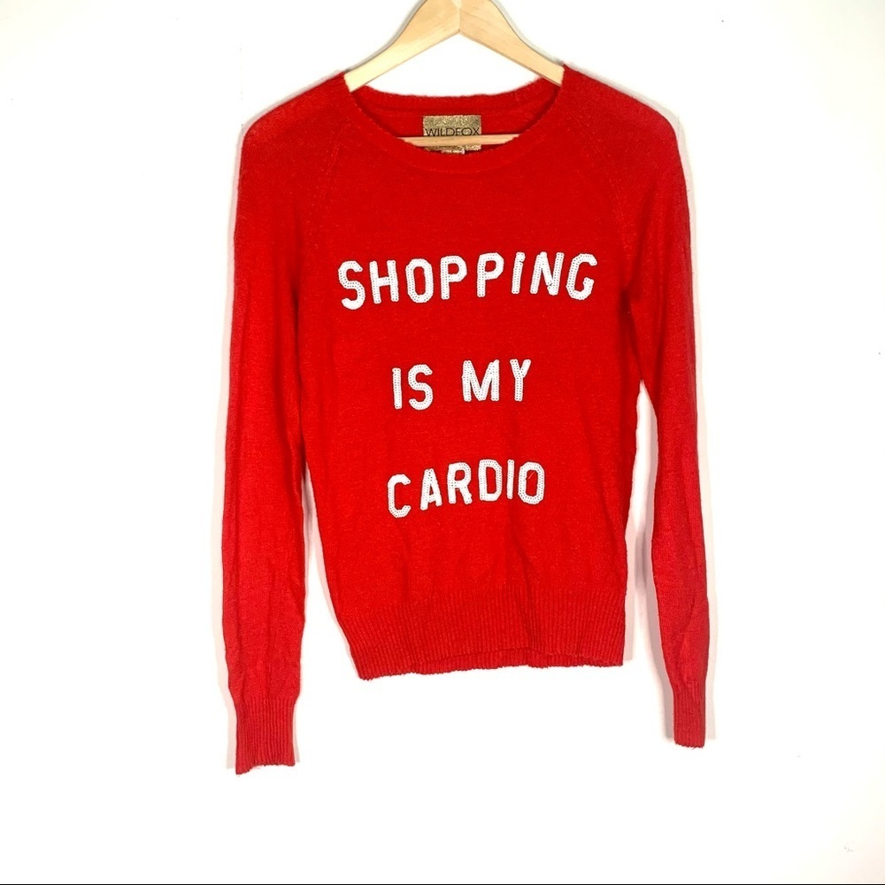Wildfox | Shopping is my cardio red sequin sweater